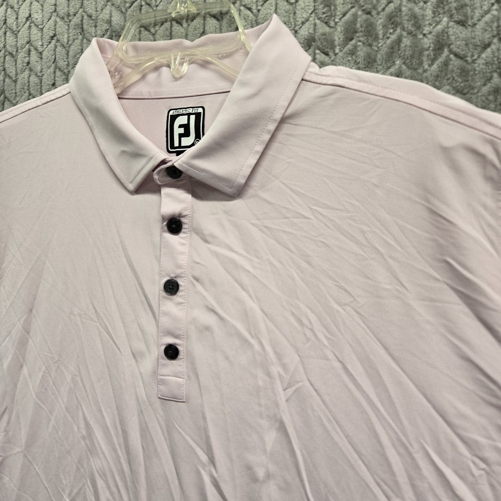 FootJoy FJ Athletic Fit Golf Polo Shirt Size XL Light Pink Striped